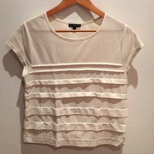 Topshop cream sleveless shirt